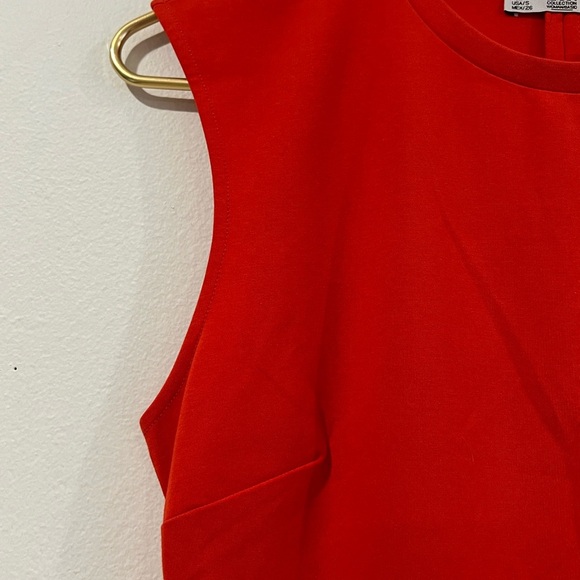ZARA Women's orange Red Bodycon Sleeveless Midi Dress Size Small - Picture 5 of 11